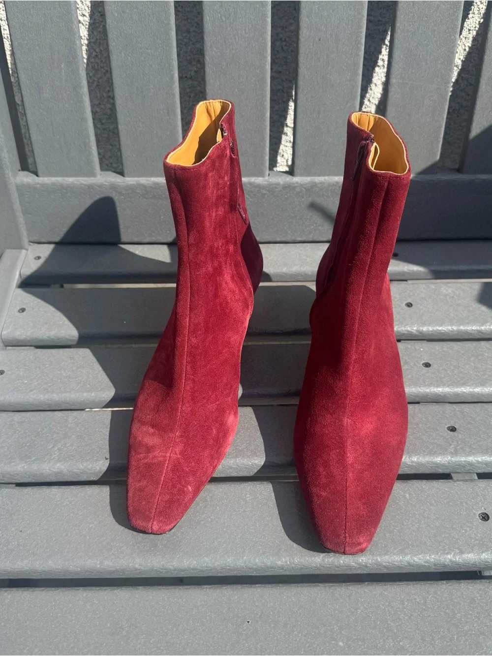 New Staud Wally 100% Suede Ankle Boots Pinot Burgundy Size EU 38 US 8 $395
